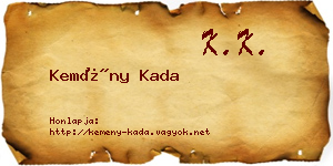 Kemény Kada névjegykártya